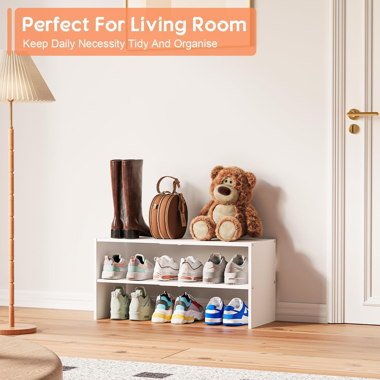 Organizador de Zapatos Expandible Hencawima Blanco 2 Niveles