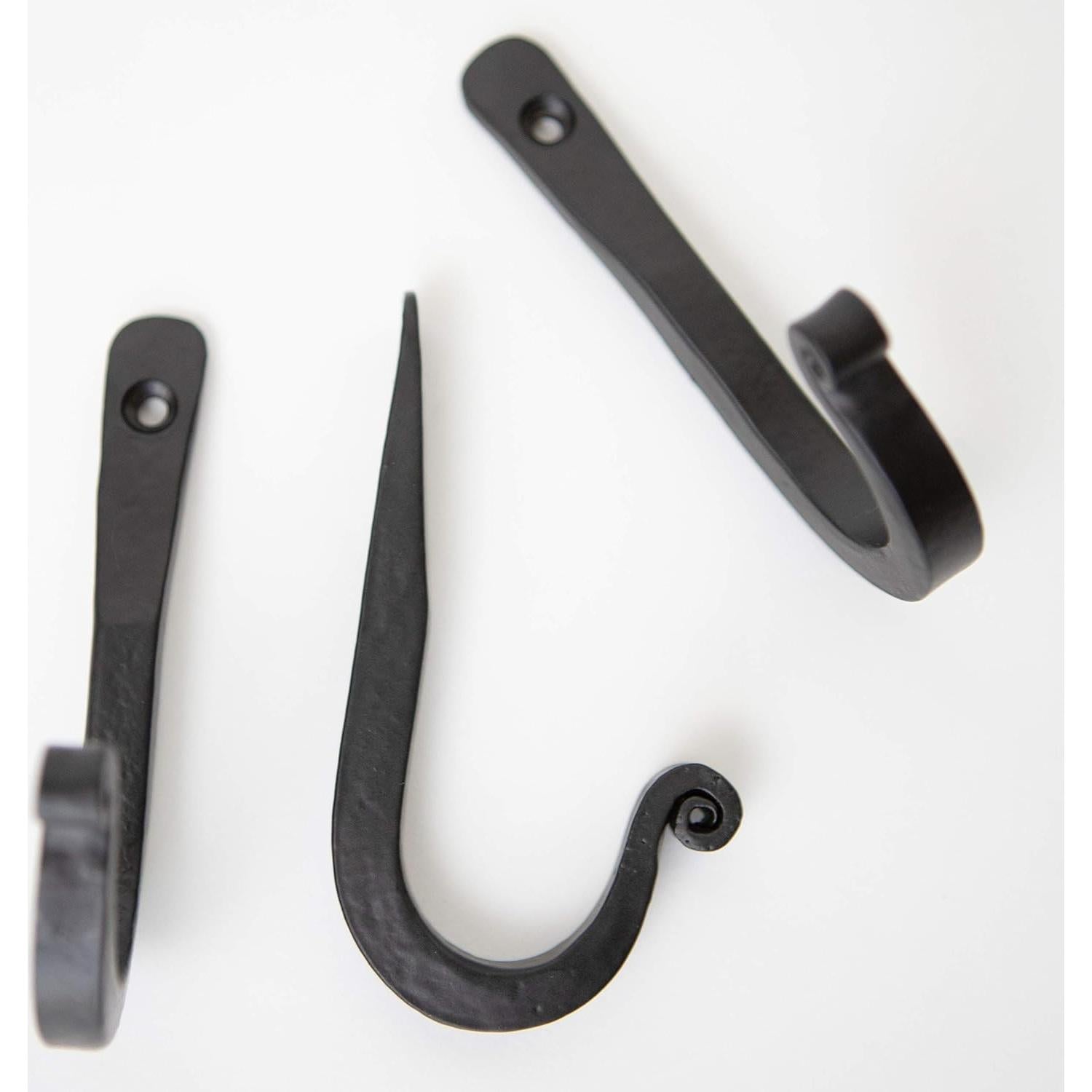 Ganchos de Pared de Hierro Forjado Stur-De - 3 Unidades Negros