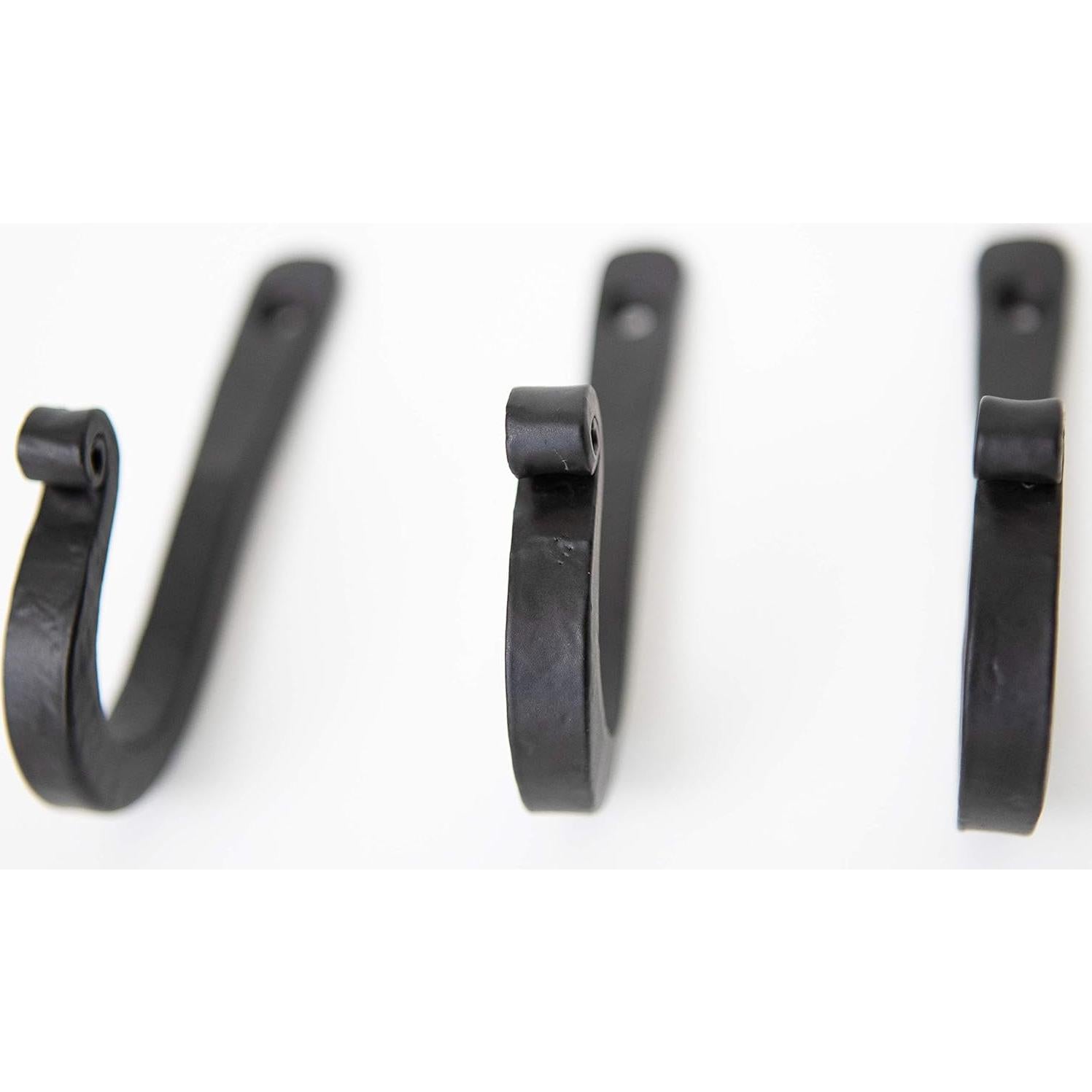 Ganchos de Pared de Hierro Forjado Stur-De - 3 Unidades Negros