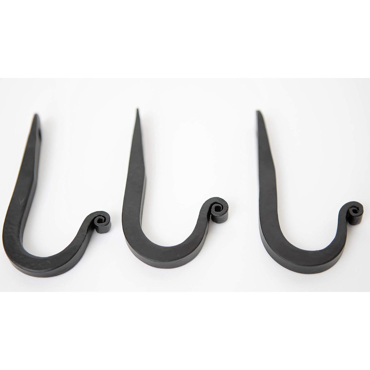 Ganchos de Pared de Hierro Forjado Stur-De - 3 Unidades Negros