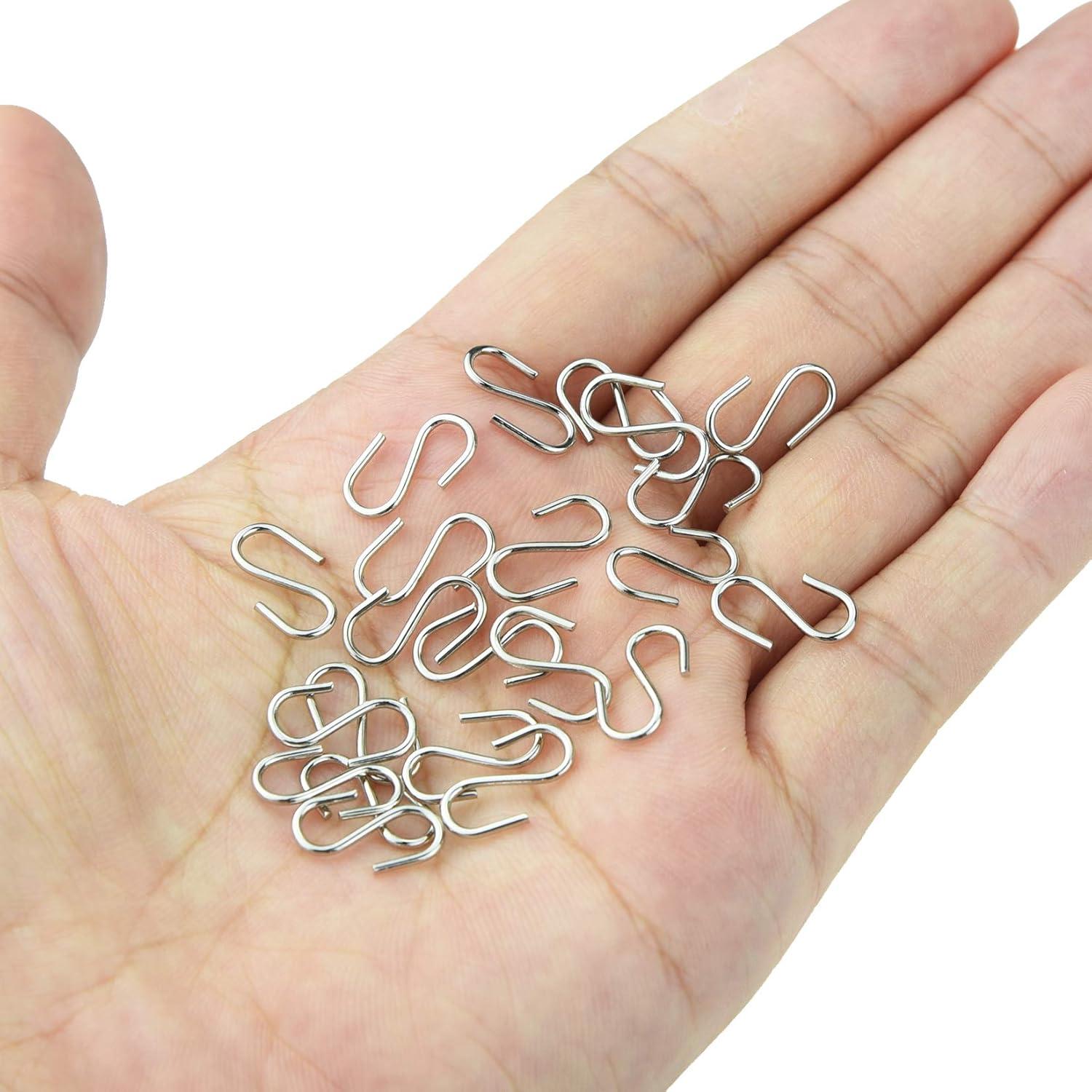 Nydotd 180 Ganchos en S Metálicos 14mm Plata para Manualidades