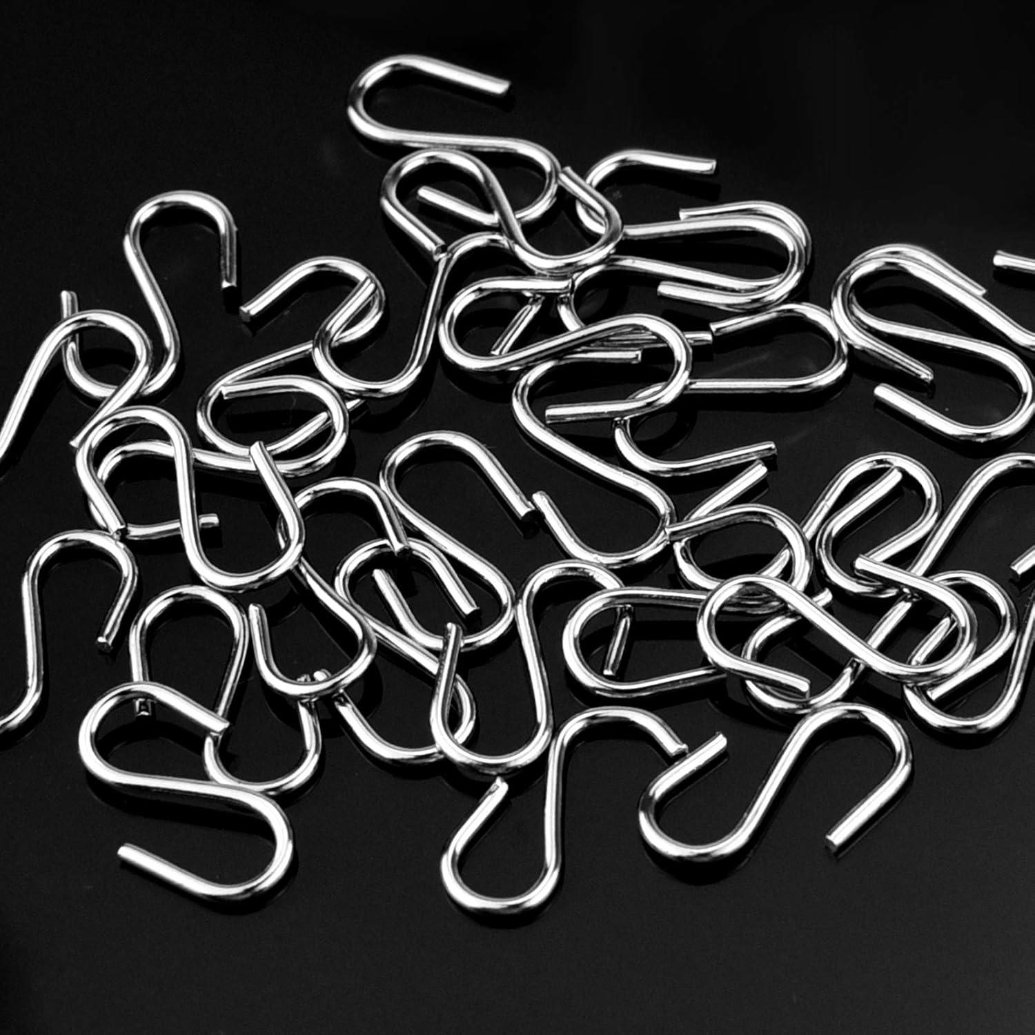 Nydotd 180 Ganchos en S Metálicos 14mm Plata para Manualidades