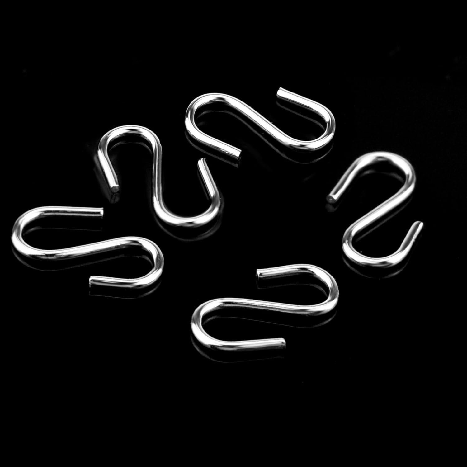 Nydotd 180 Ganchos en S Metálicos 14mm Plata para Manualidades