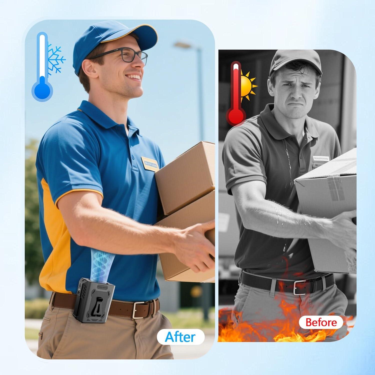 Ventilador de Cintura EHWZ01 Negro 8000mAh 5 Velocidades