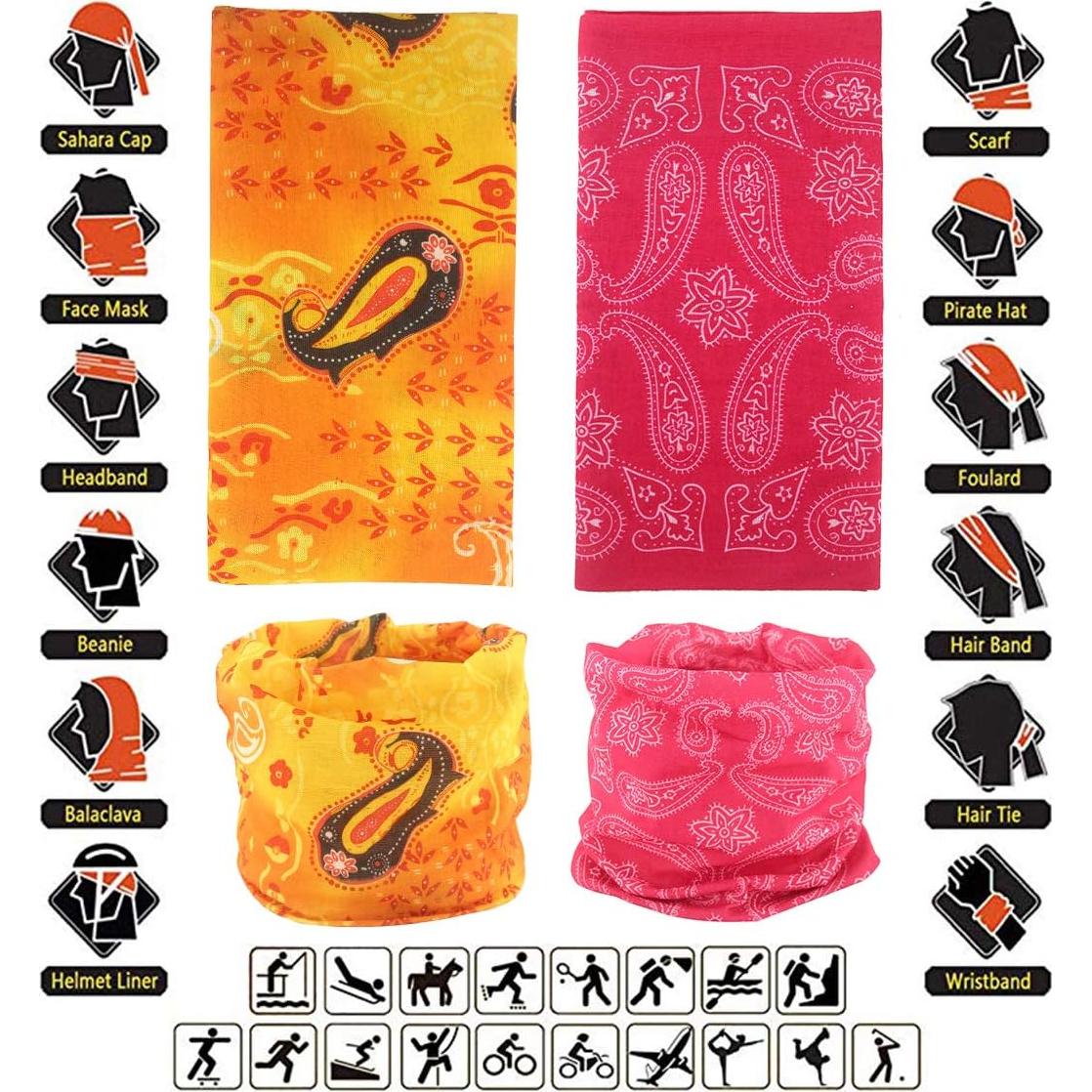 Máscaras Gaiter Cuello CTSC 12 Pcs Microfibra UV Multiuso