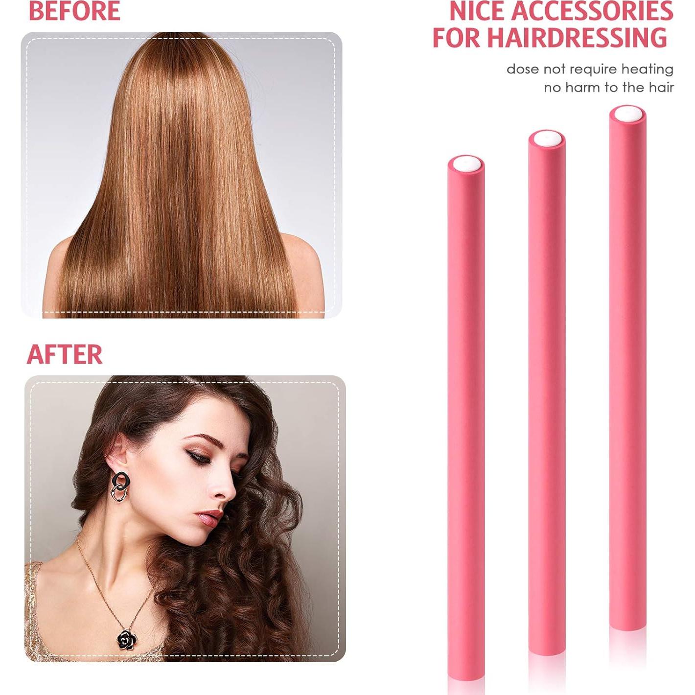 Varillas Flexibles para Rizar Cabello WILLBOND 60 Piezas Rosa