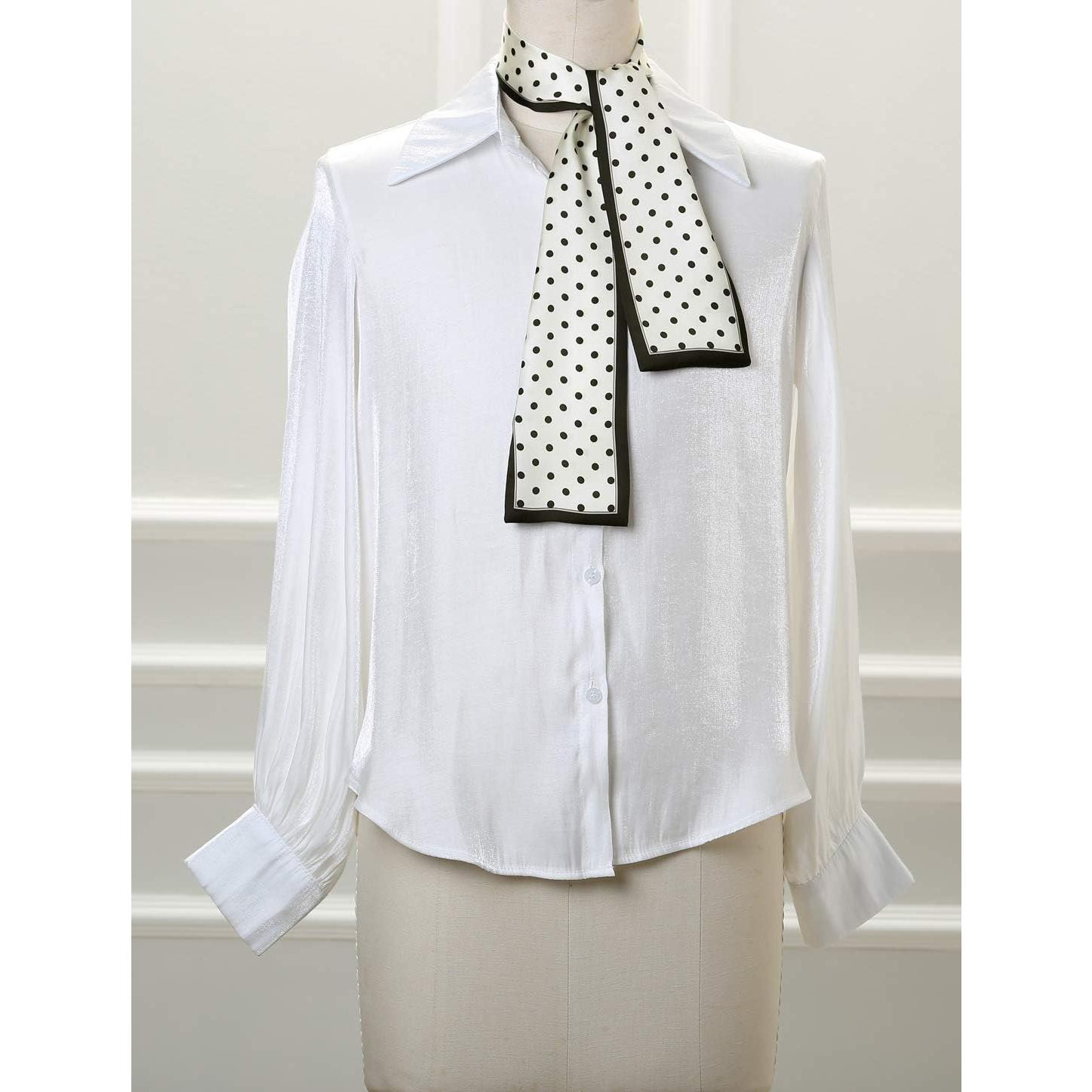 Bufanda Delgada Allegra K con Lunares 98x9cm para Mujer