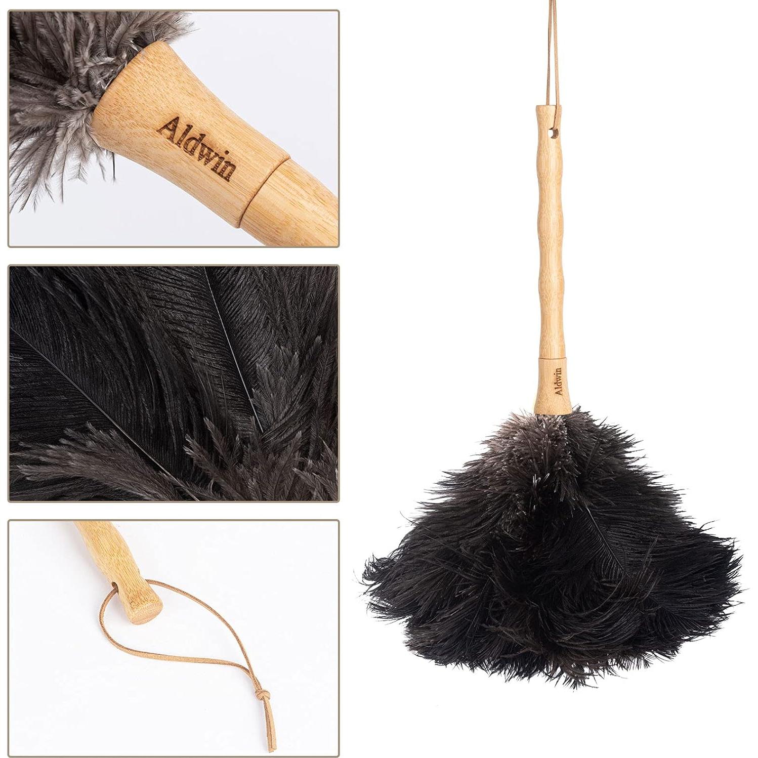 Duster de Plumas de Avestruz Aldwin 40 cm Mango de Madera Ecológico
