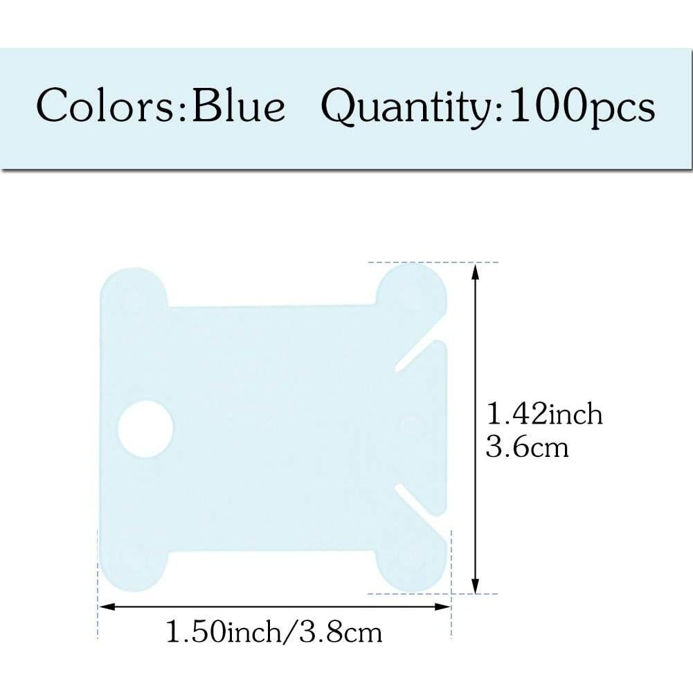 100 Bobinas de Hilo de Plástico Azul LOKUNN para Bordado DIY