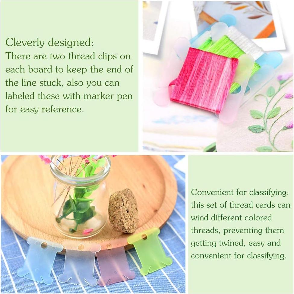 100 Bobinas de Hilo de Plástico Azul LOKUNN para Bordado DIY