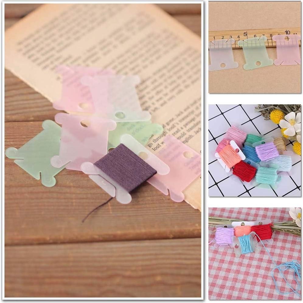 100 Bobinas de Hilo de Plástico Azul LOKUNN para Bordado DIY