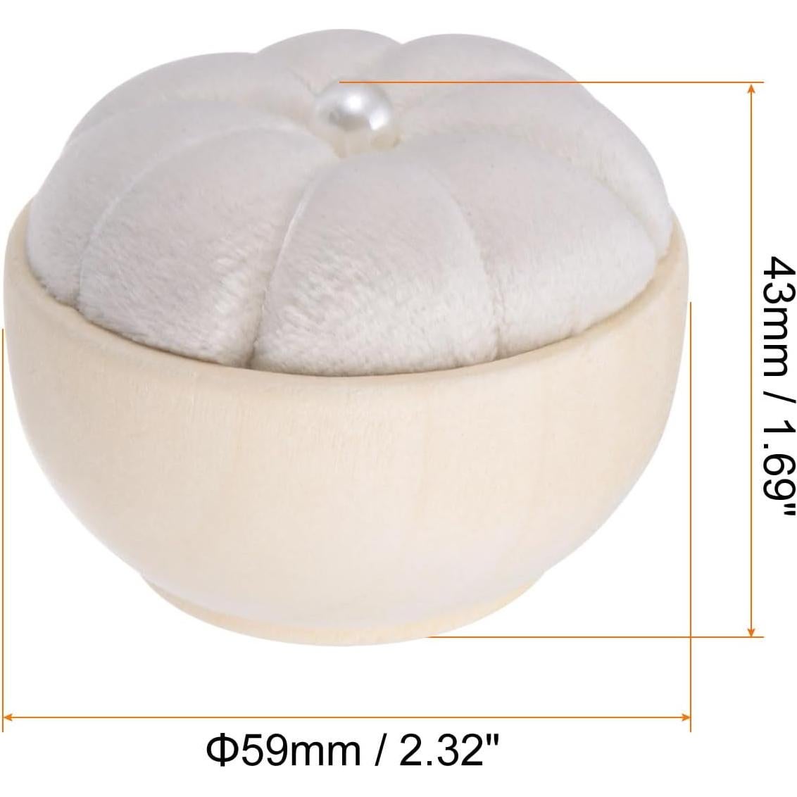 Almohadilla de Agujas HARFINGTON con Base de Madera Crema