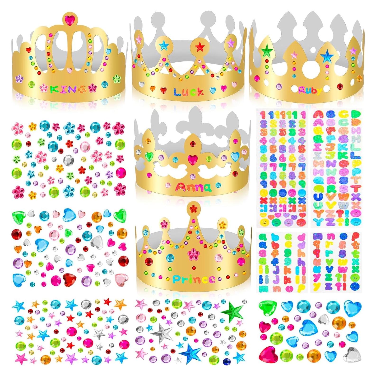 Kit de Coronas de Papel Doradas para Cumpleaños - 10 Piezas