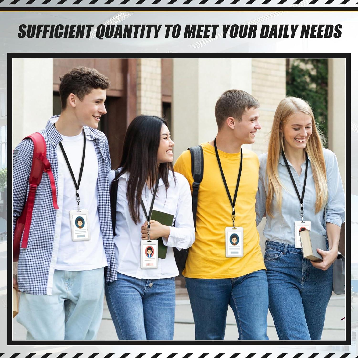 Paquete de 500 Lanyards Negro Wesnoy con Clip Giratorio