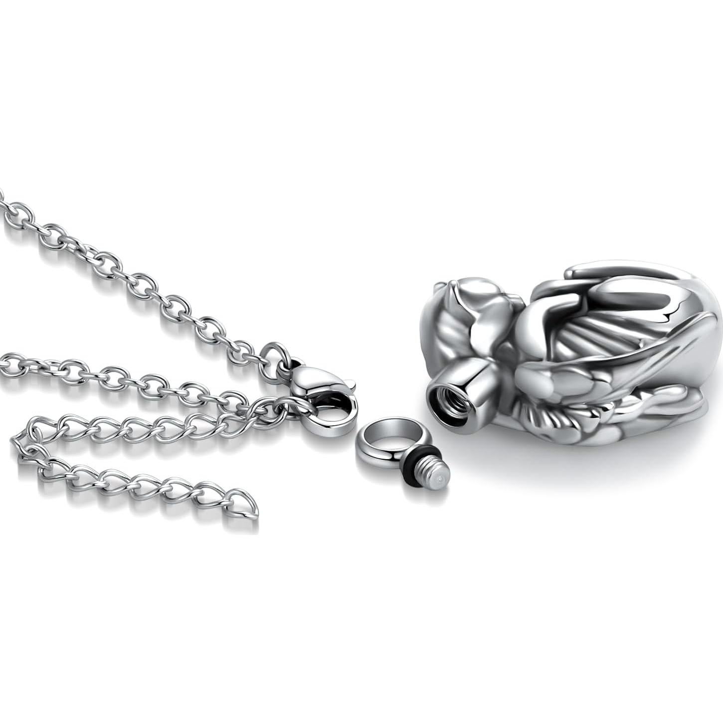 Collar de Urna de Crema QeenseKc Ángel Gato para Cenizas