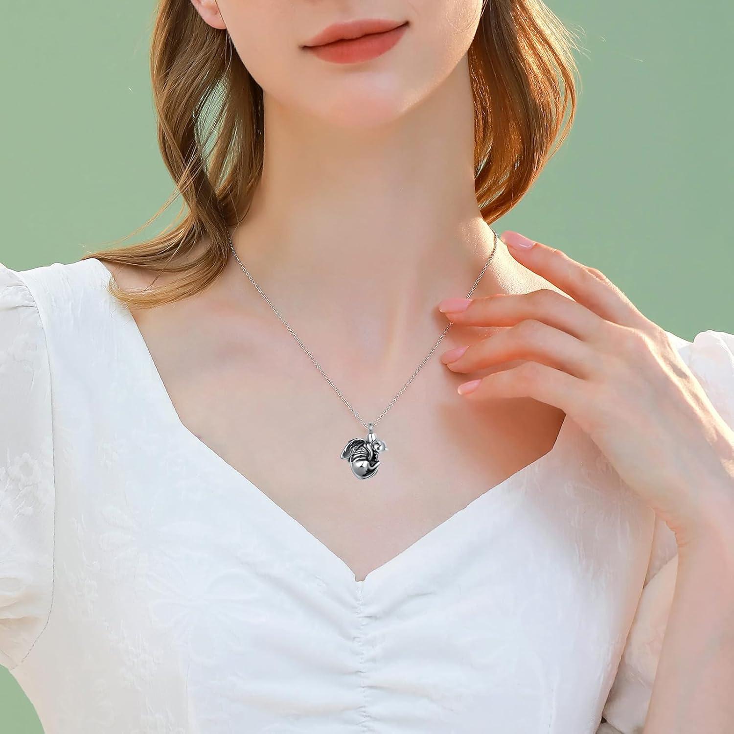 Collar de Urna de Crema QeenseKc Ángel Gato para Cenizas