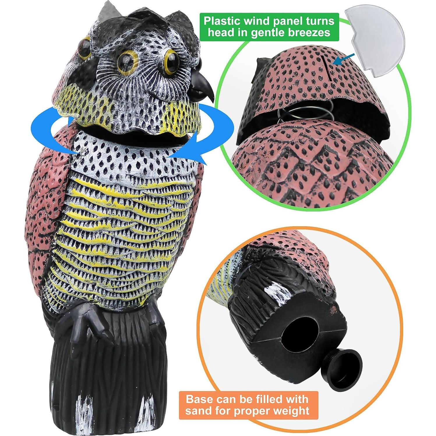 Decoy Búho Galashield 30 cm con Cabeza Rotativa - Juego de 2