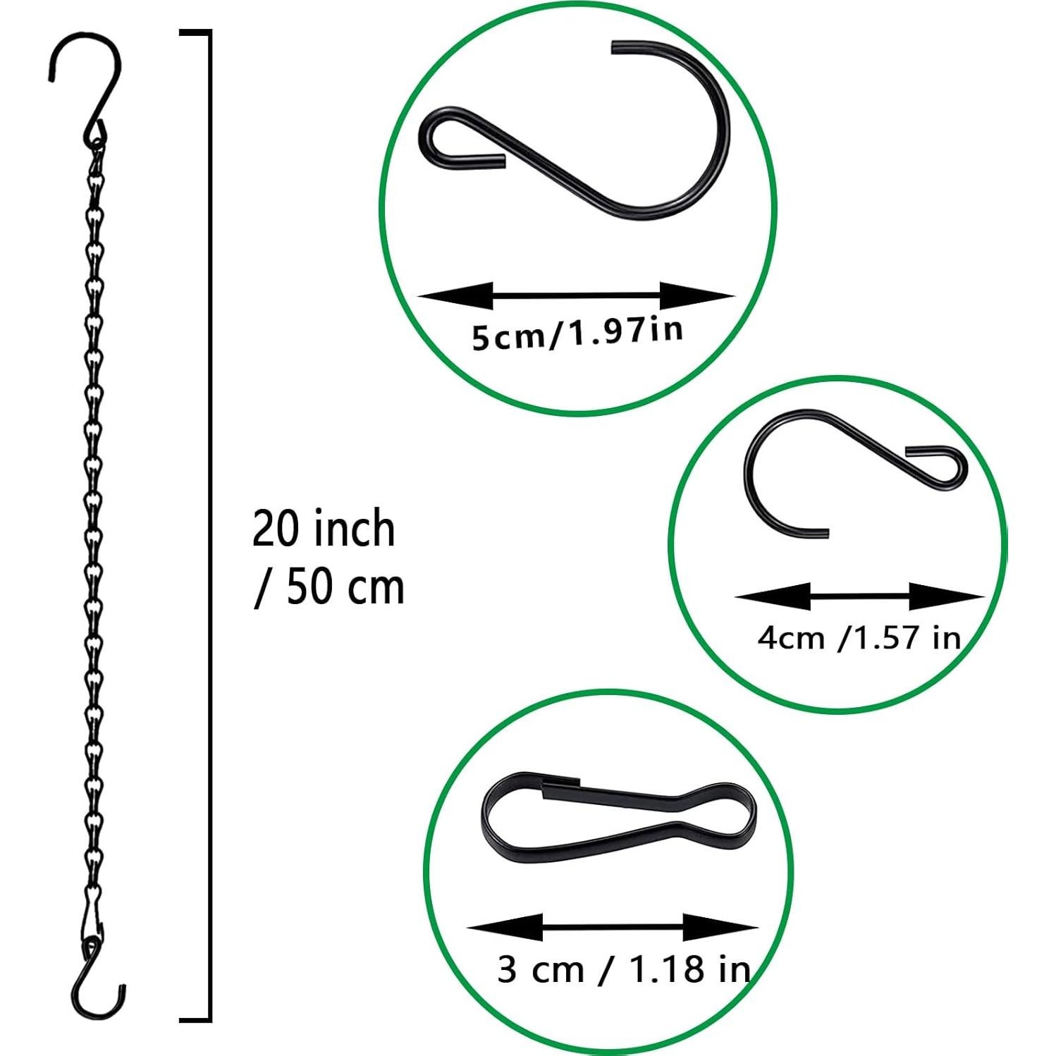 Cadena Colgante RIFNY 50 cm Negra para Plantas y Decoraciones