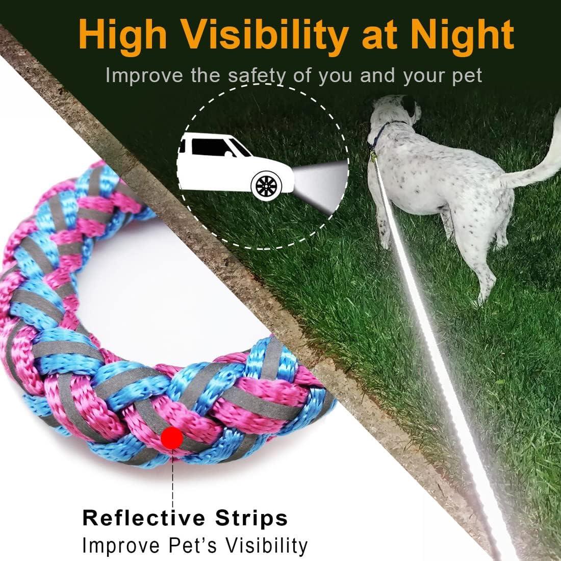 Correa Reflectante para Perros Mycicy 60 cm Nylon Resistente Rosa