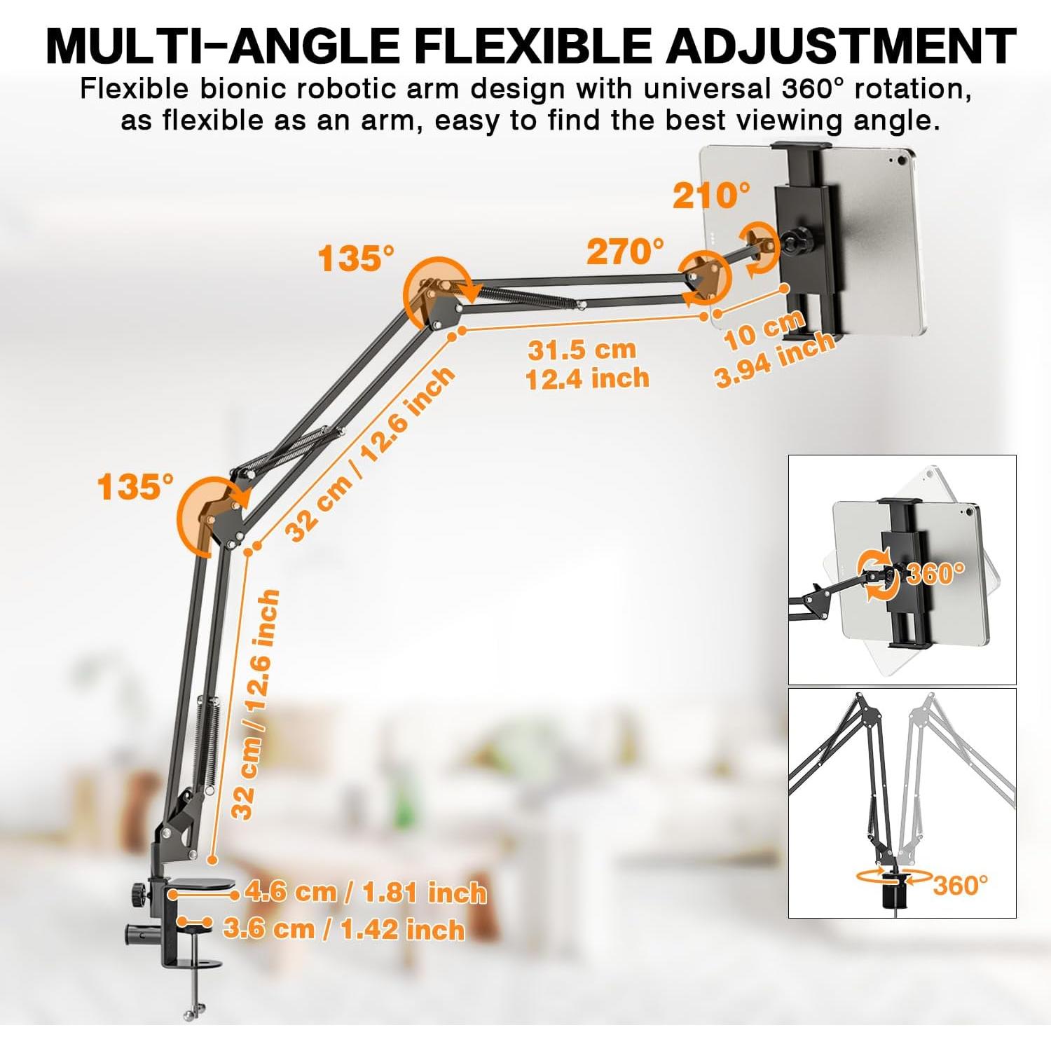 Soporte Ajustable para Tablet JUBOR 95.5 cm 360° Aluminio