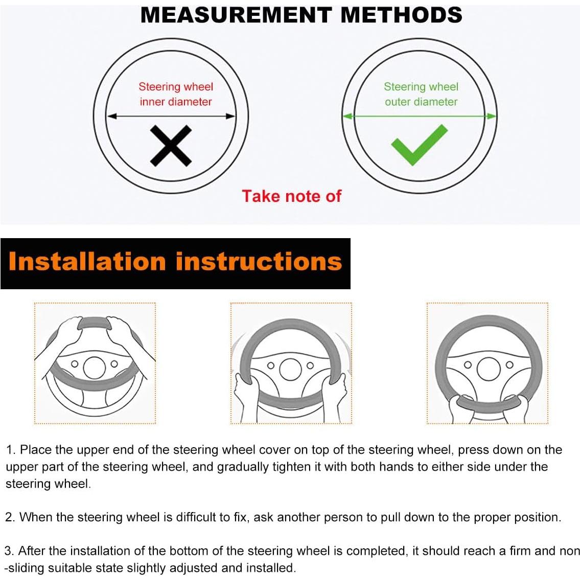 Funda de Volante de Coche Povtii Antideslizante 38.1 cm Negro