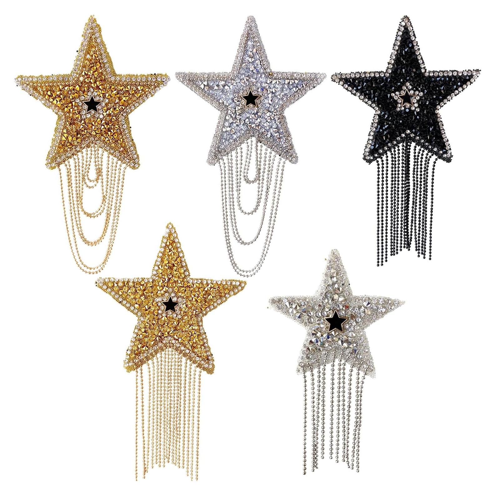 5 Piezas Parche de Estrás HERSAUL Estrella Brillante DIY