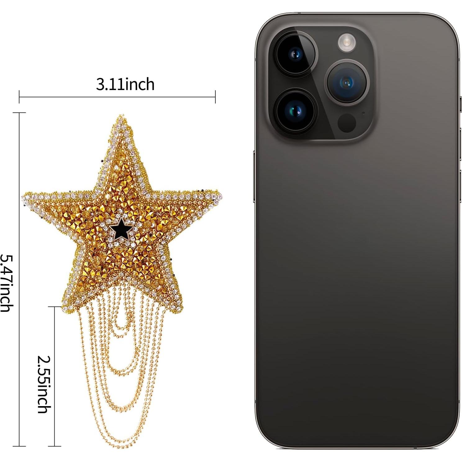 5 Piezas Parche de Estrás HERSAUL Estrella Brillante DIY