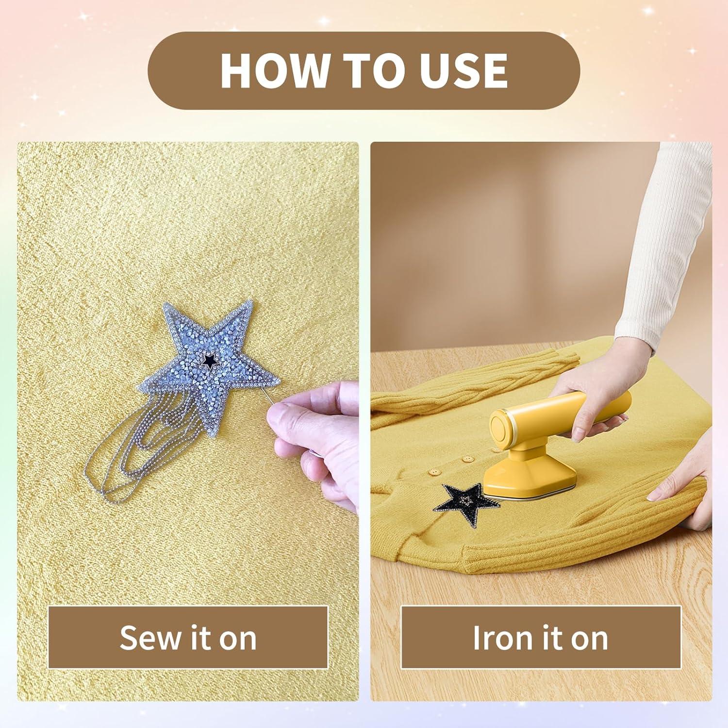 5 Piezas Parche de Estrás HERSAUL Estrella Brillante DIY