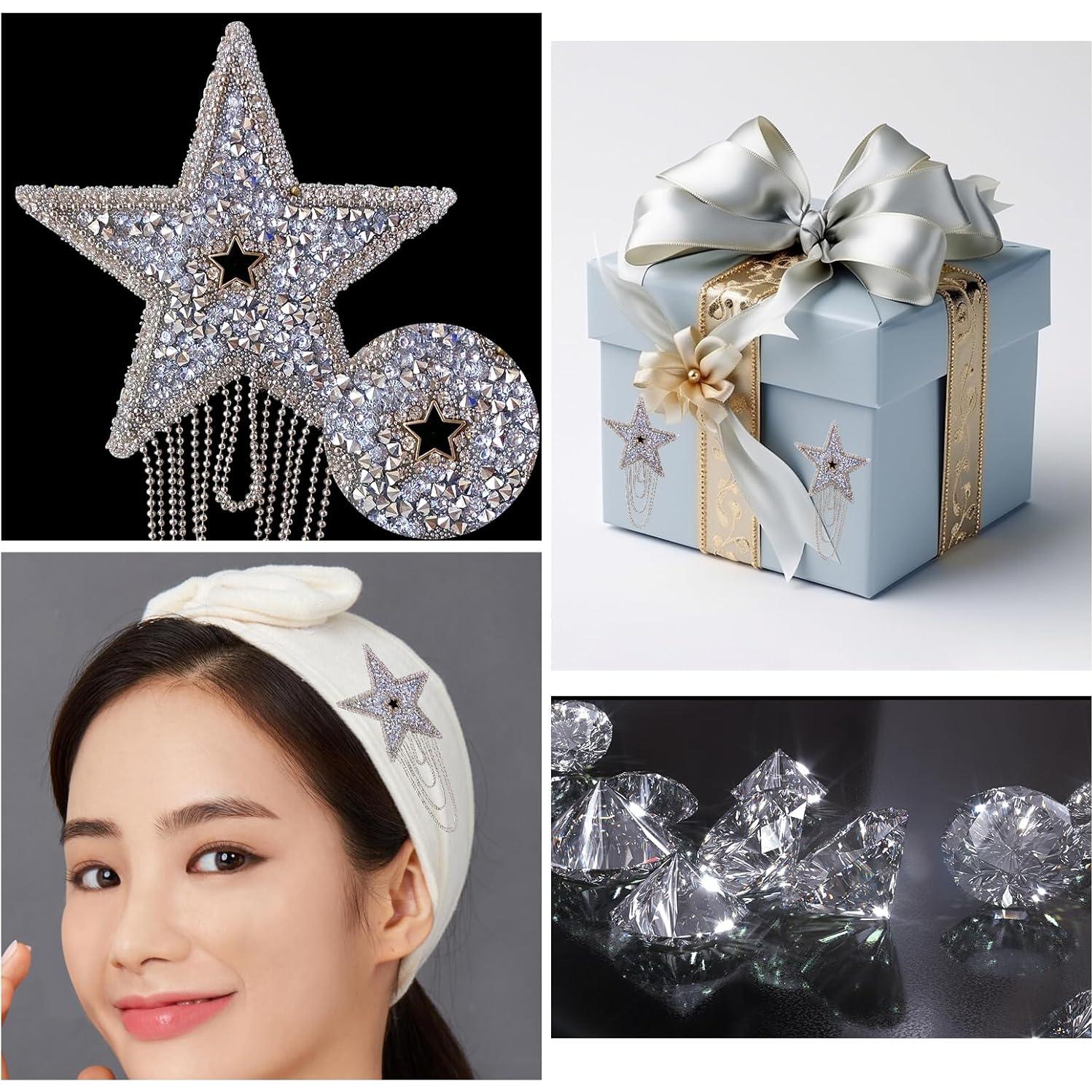 5 Piezas Parche de Estrás HERSAUL Estrella Brillante DIY