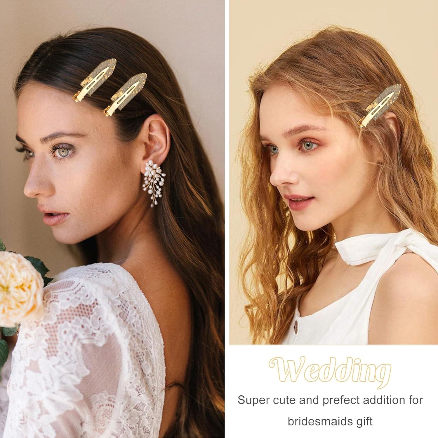 Clip de Cabello Brillante Sin Doblado FEINIGESI - 12 Piezas