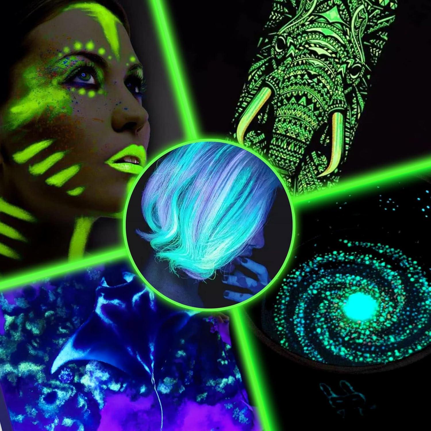 Conjunto de Polvo Brillante en la Oscuridad Renfio 12 Colores 276g