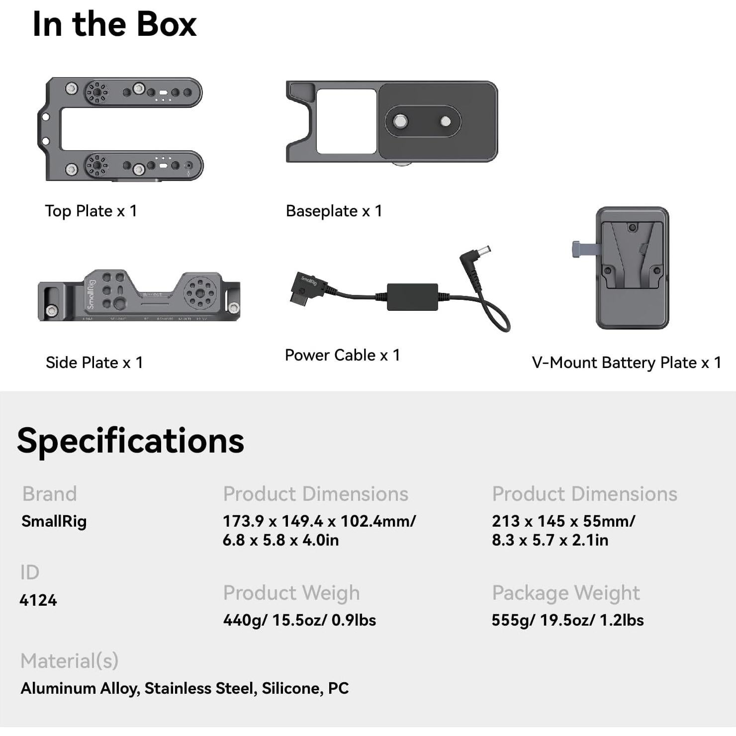 Jaula Compacta SmallRig FX6 con Placa V-Mount 4124
