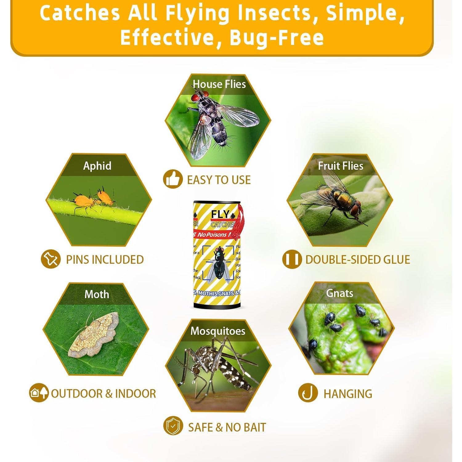 Paquete de 16 cintas adhesivas Pestoptek para atrapar moscas