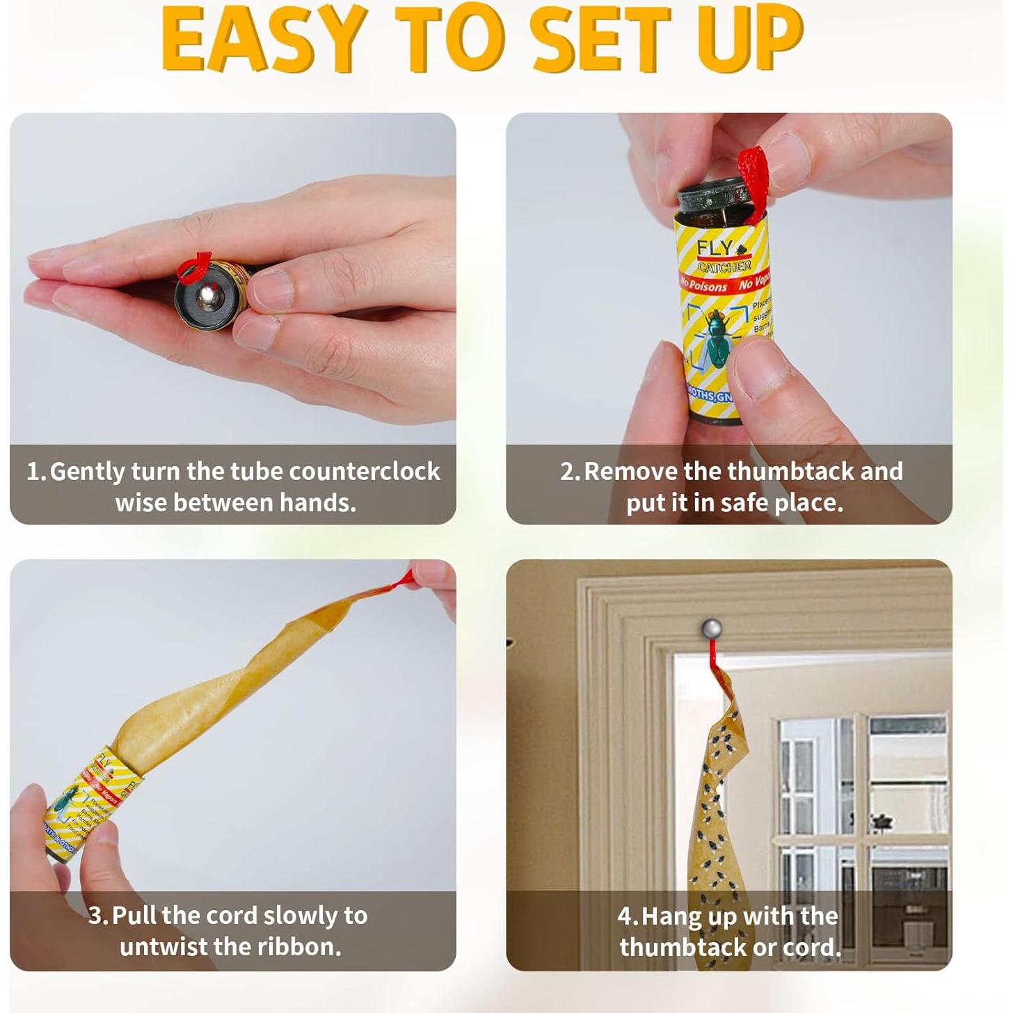 Paquete de 16 cintas adhesivas Pestoptek para atrapar moscas