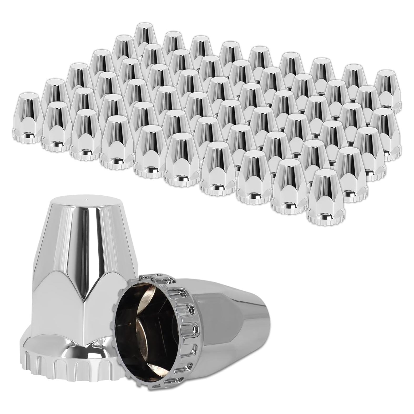 Cubiertas de Tuerca de Tornillo Wadoy 33 mm Cromadas - 60 Piezas