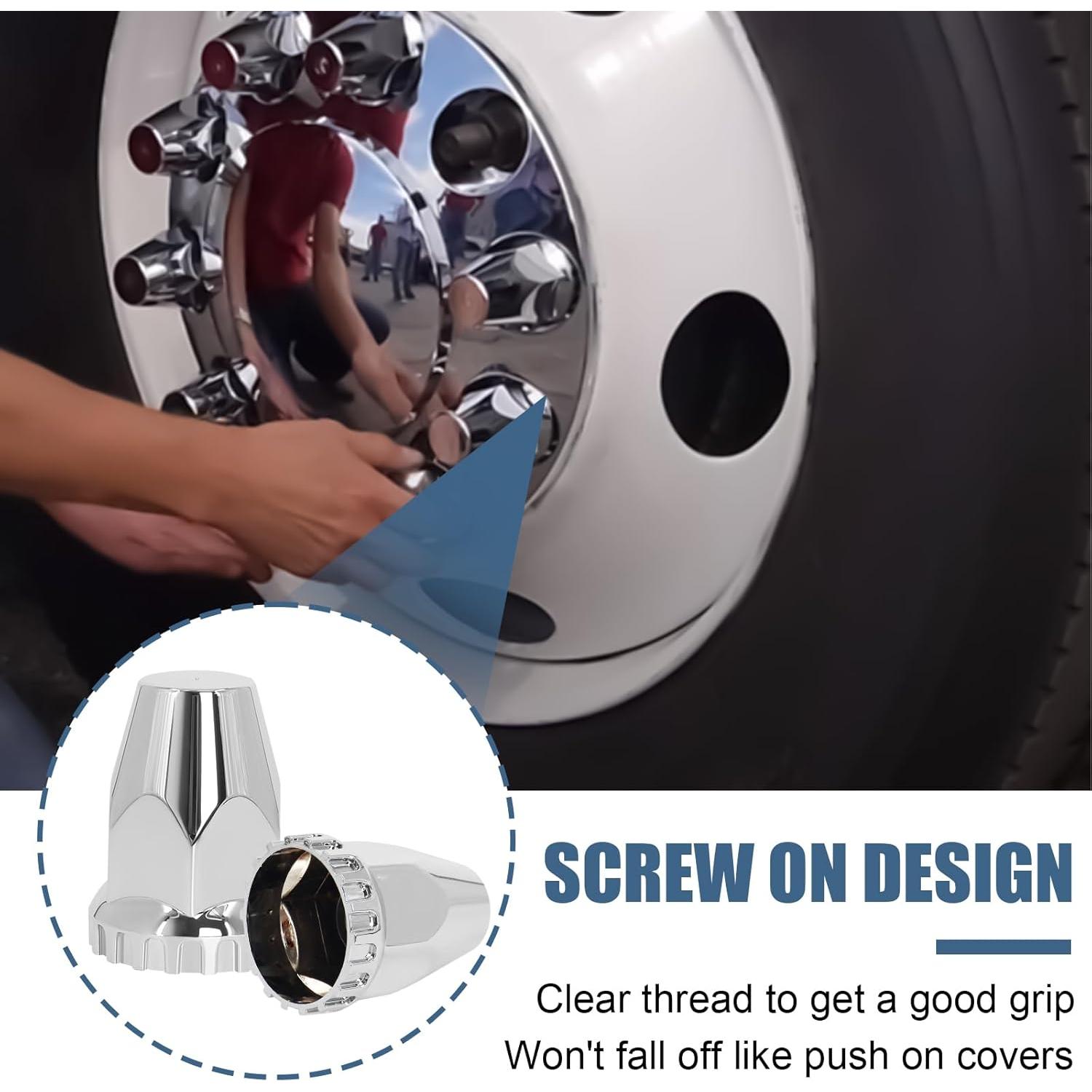 Cubiertas de Tuerca de Tornillo Wadoy 33 mm Cromadas - 60 Piezas