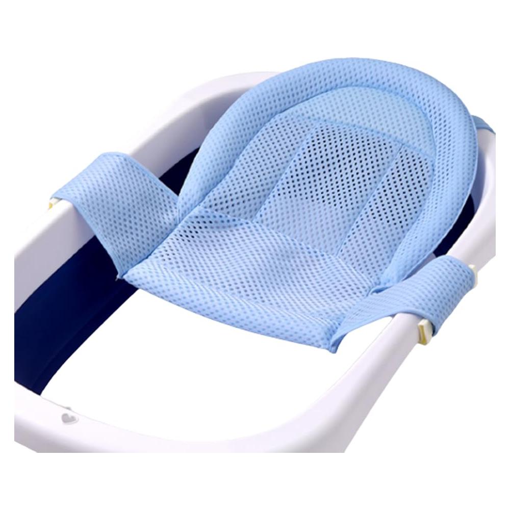 Soporte de Baño Ajustable para Bebés Malla Antideslizante Azul