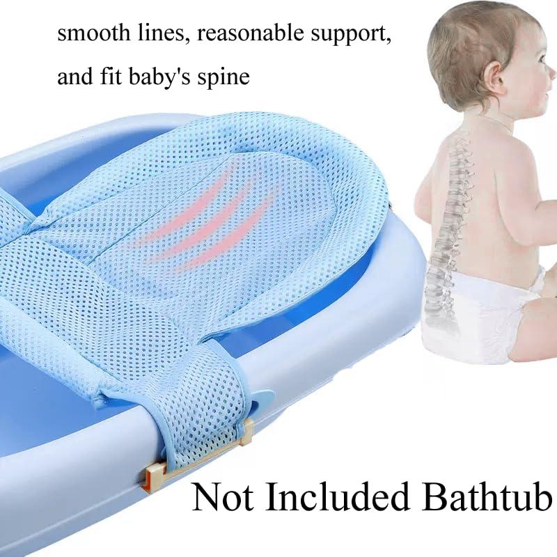 Soporte de Baño Ajustable para Bebés Malla Antideslizante Azul
