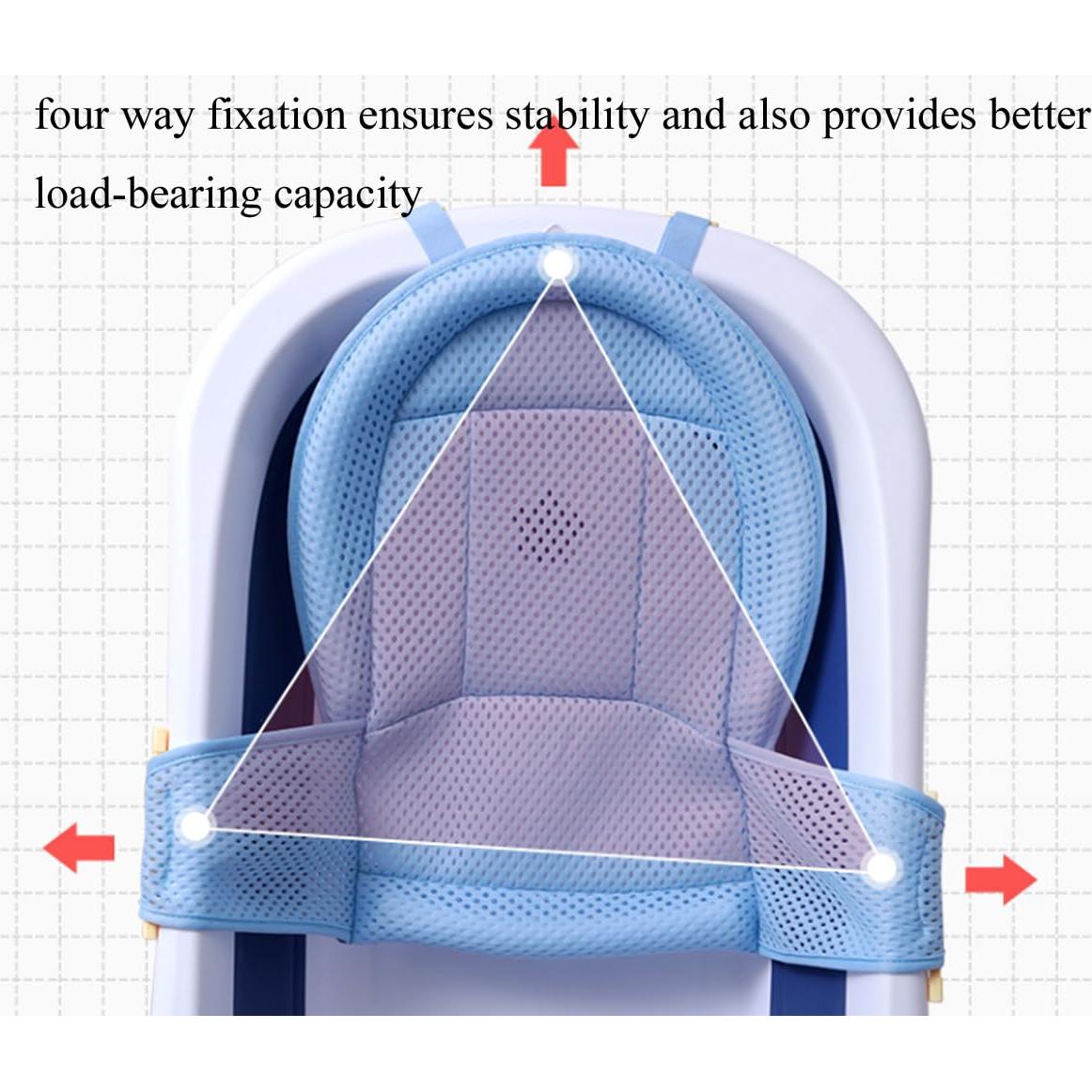 Soporte de Baño Ajustable para Bebés Malla Antideslizante Azul