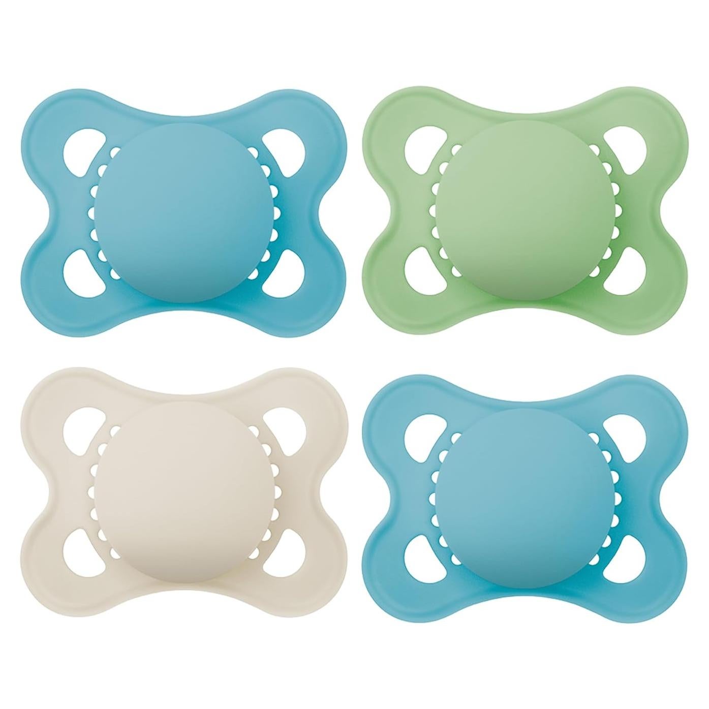 Chupetes MAM Original Mate 0-6 meses, Paquete de 4, Silicona BPA Free
