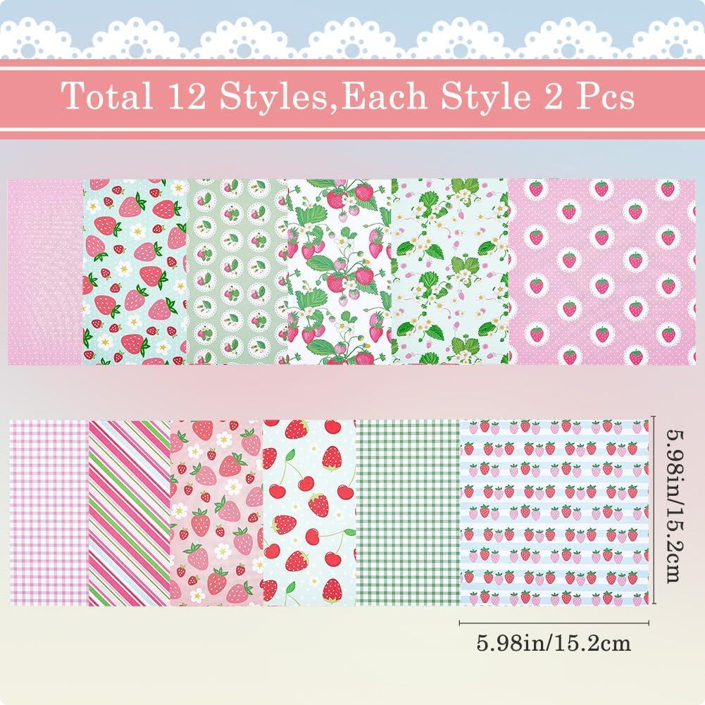 Papel de Scrapbook GORGECRAFT 24 Hojas 12 Estilos 15.2x15.2cm