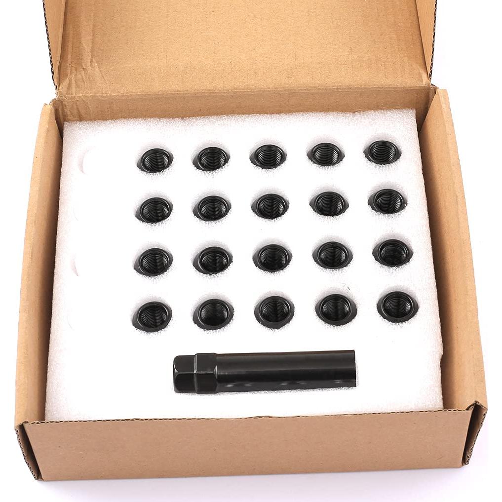 Tuercas de Rueda Negras DCVAUTO 1/2"-20 20 Pcs para Jeep y Ford