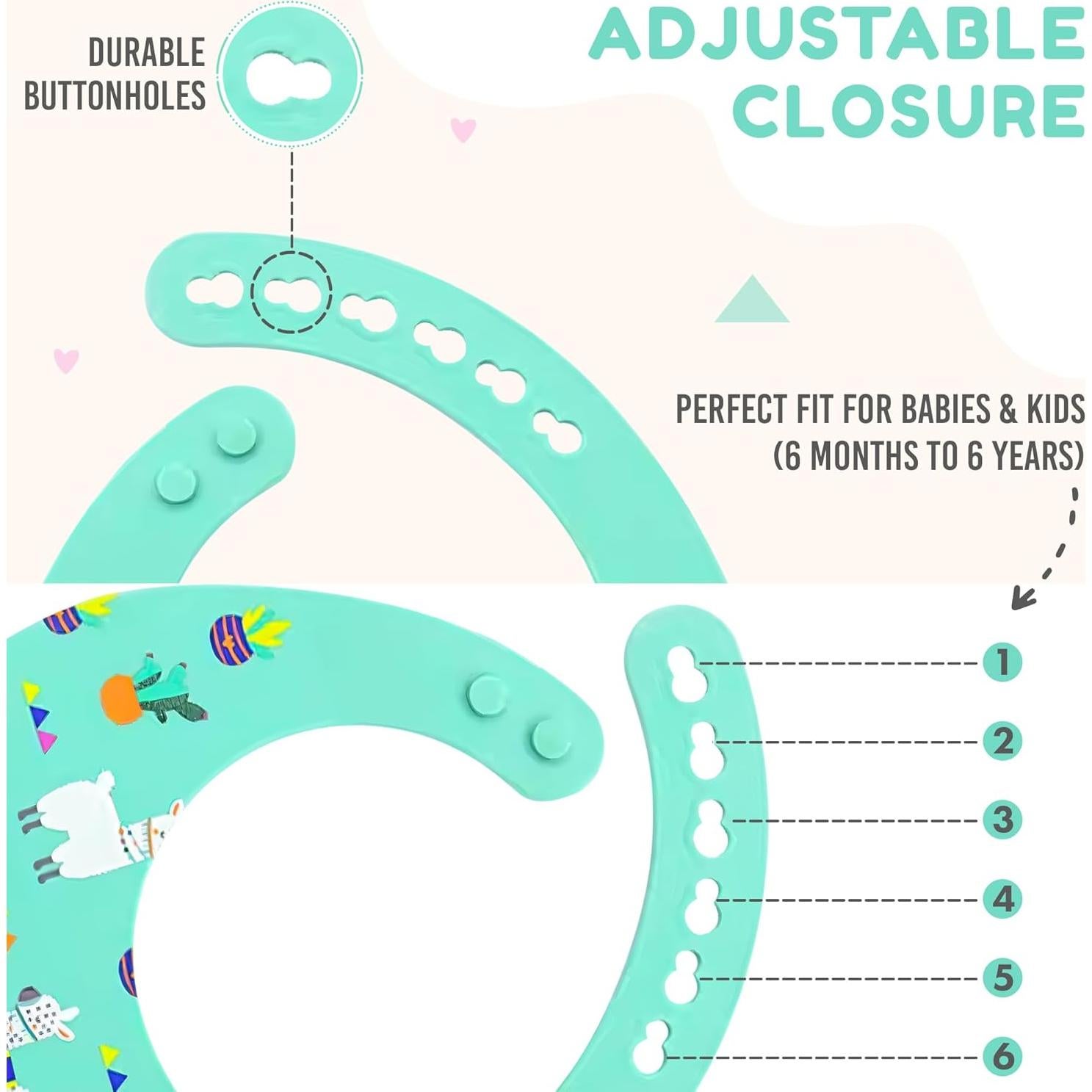 Baberos de silicona BPA Free con estuche de viaje para bebés