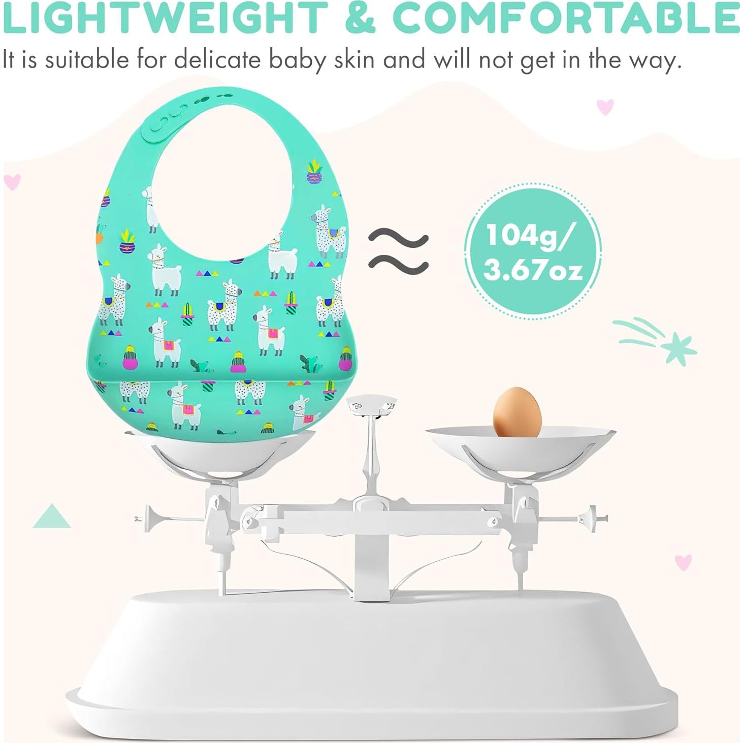 Baberos de silicona BPA Free con estuche de viaje para bebés