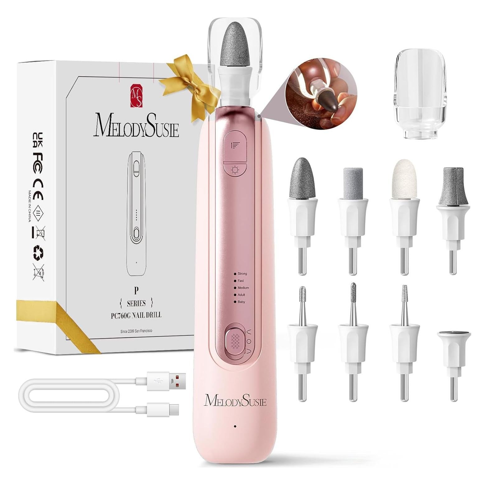 Kit de Manicura y Pedicura Eléctrico MelodySusie PC760G 8-en-1