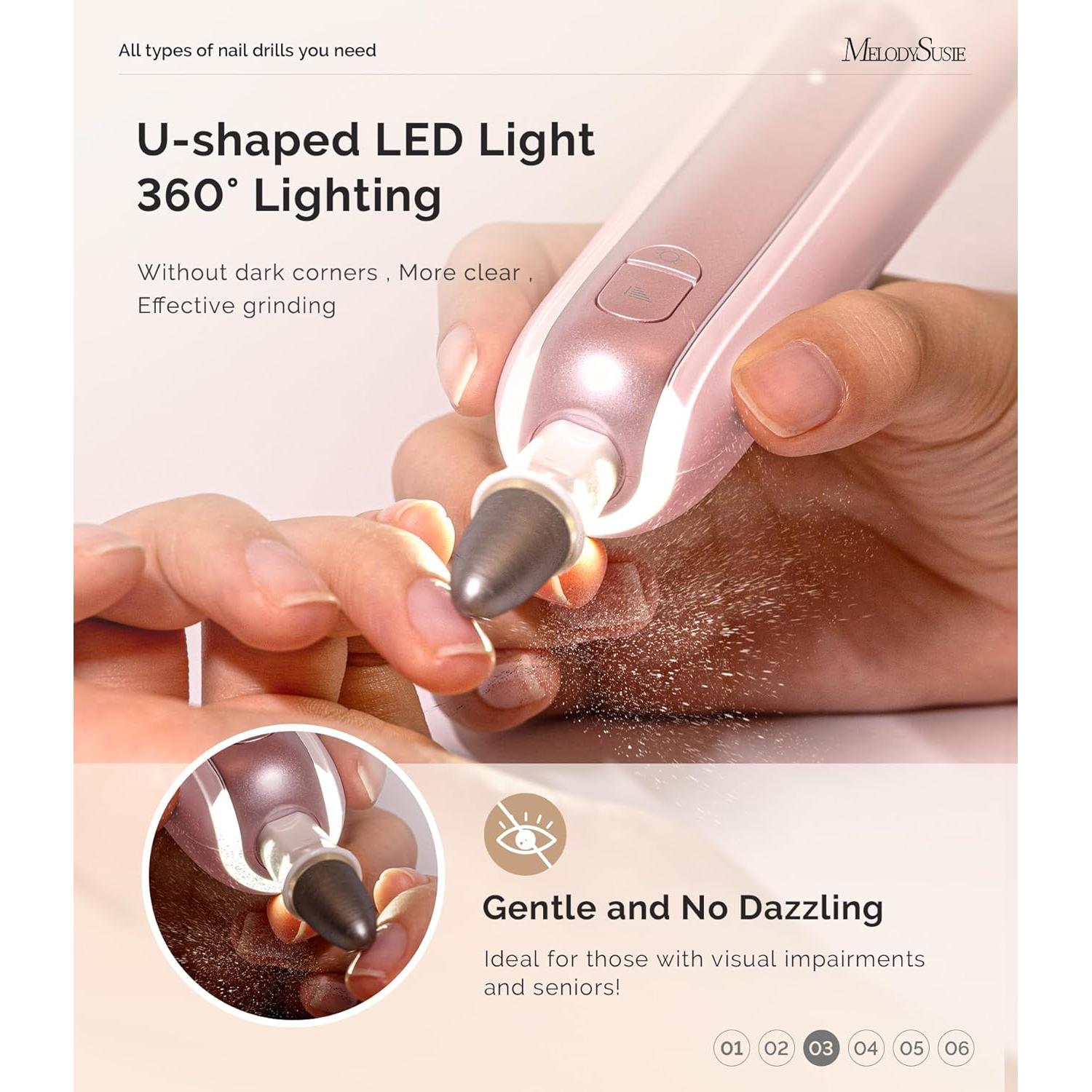 Kit de Manicura y Pedicura Eléctrico MelodySusie PC760G 8-en-1