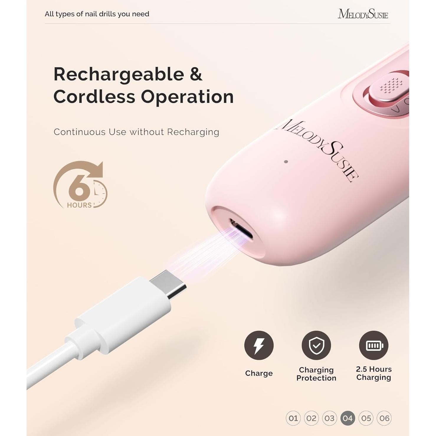 Kit de Manicura y Pedicura Eléctrico MelodySusie PC760G 8-en-1