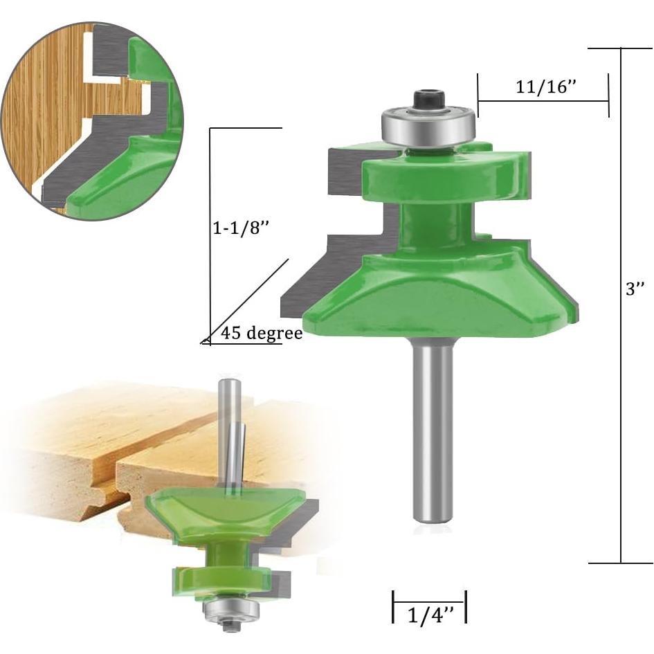 Fresa Router TAIWAIN 1/4" Mango Acero YG6 para Carpintería