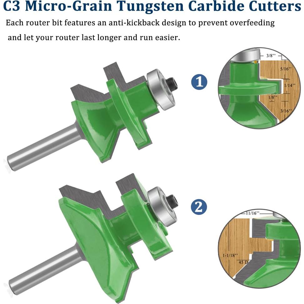 Fresa Router TAIWAIN 1/4" Mango Acero YG6 para Carpintería