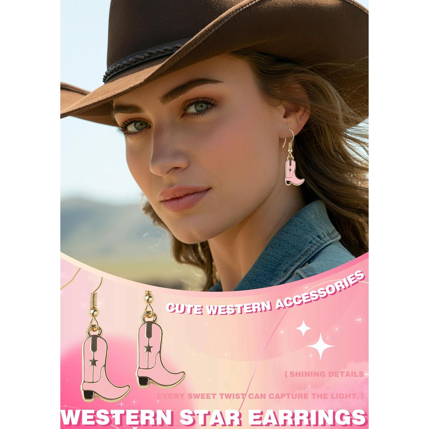 Pendientes de Botas Vaqueras de Esmalte para Mujeres - Accesorios